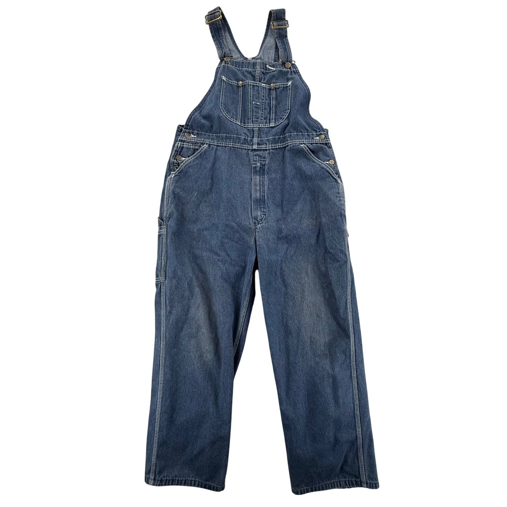 Roebucks Denim Bib Work Wear Straight Leg Farmer Carpenter Overalls Mens 37x27